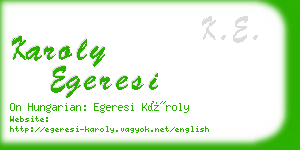 karoly egeresi business card